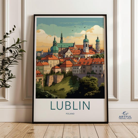Lublin Cityscape Wall Art Poland Architecture Print European City Decor Vibrant Poster Travel Inspired Home