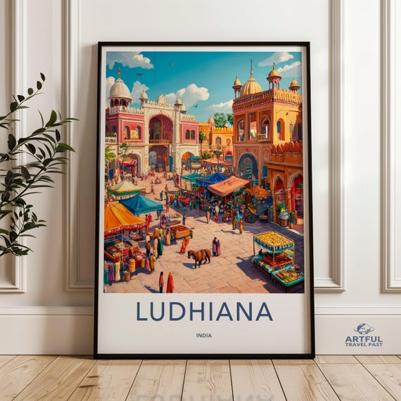 Ludhiana India Wall Art Cityscape Vibrant Market Scene Travel Photography Home Decor Souvenir