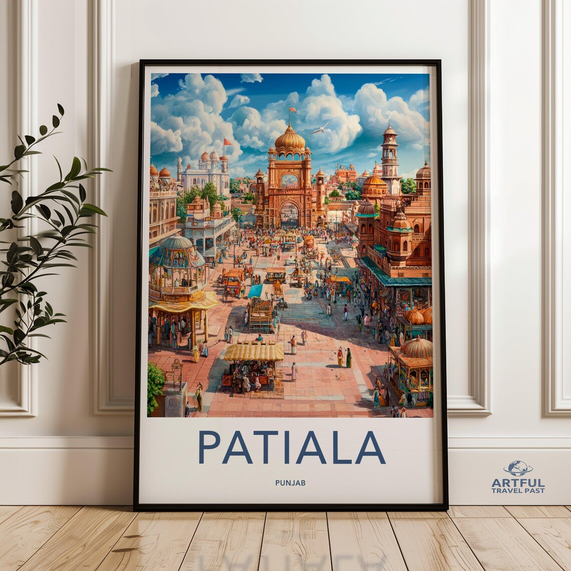 Patiala Punjab India Wall Art Cityscape Painting Travel Print Decor Asia Landmark Illustration Urban Scene Cultural Gift