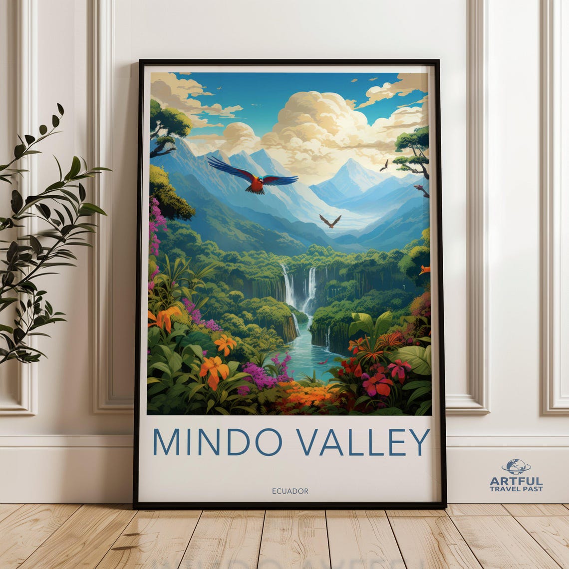 Mindo Valley Ecuador Rainforest Waterfall Cloud Forest Travel Poster