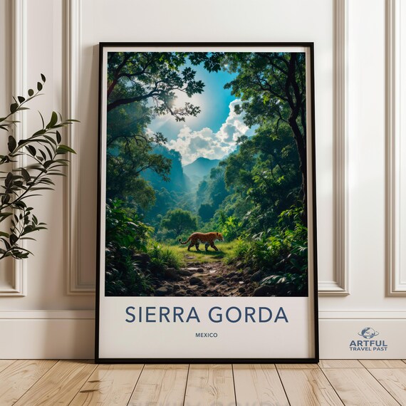Sierra Gorda Mexico Wall Art Jungle Landscape Nature Print Exotic Wildlife Poster Leopard Decor Scenic Forest Artwork