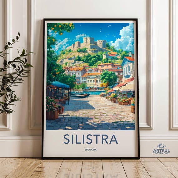 Silistra Bulgaria Wall Art Castle Painting Cityscape Print European Travel Poster Bulgarian Decor Souvenir Home
