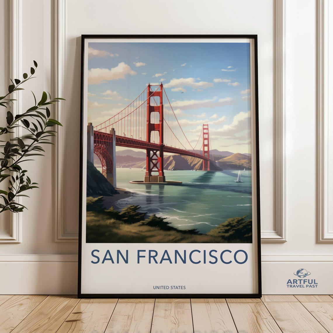 San Francisco Golden Gate Bridge Classic Bay Scene Travel Poster