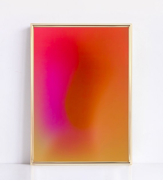 Pink Orange Aura Gradient Aesthetic Print Trendy Art Poster Wall Art Decor Poster Instand