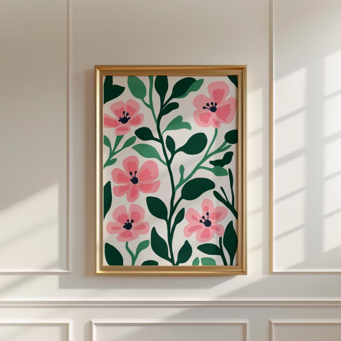 Modern Abstract Flower Botanical Print, Retro Floral