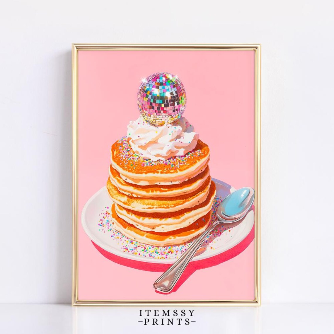 Retro Disco Pancakes, Trendy Kitchen Decor Poster
