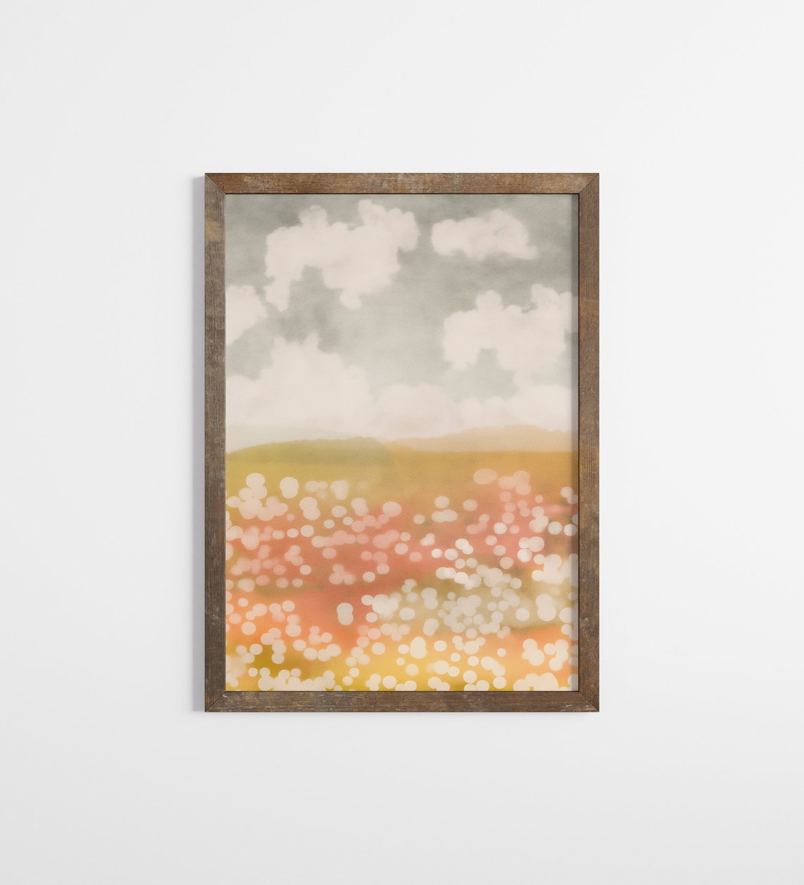 Dreamy Abstract Bokeh Wildflower Meadow Cloudy Sky Soft Art Poster - Image 3
