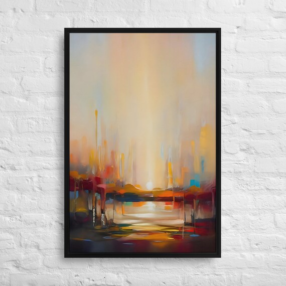 Bidtheewell Autumn Sunrise Neutral Warm Abstract Gallery Poster