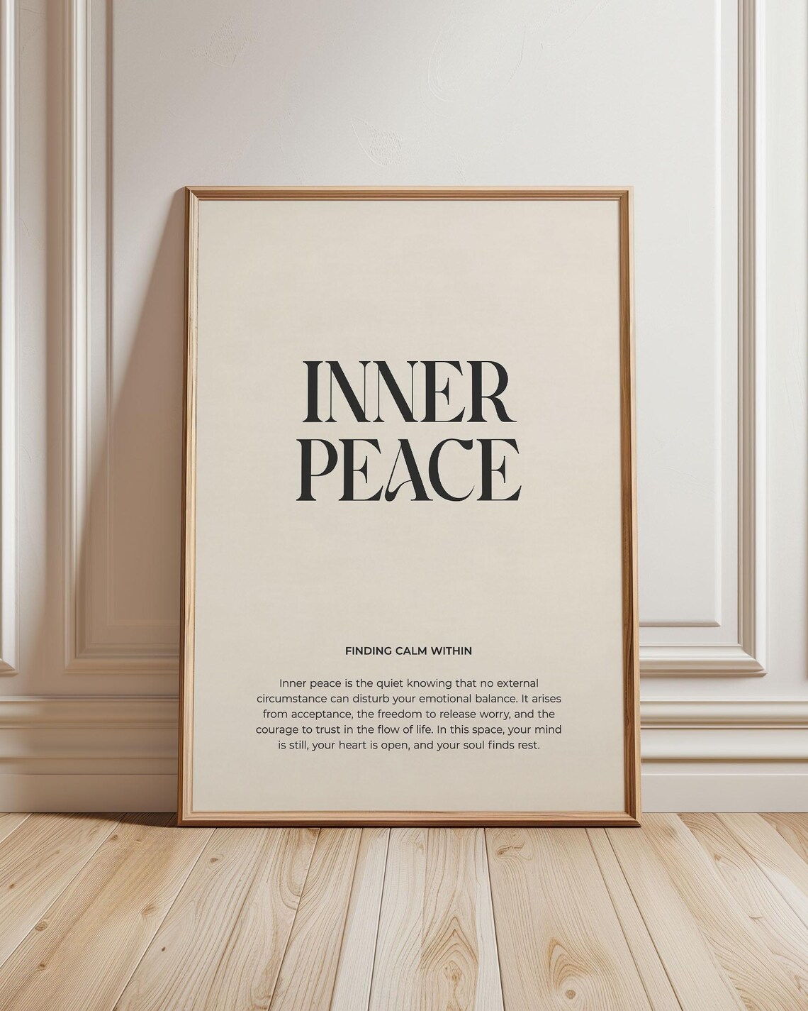 Inner Peace Definition Poster, Minimalist Sayings