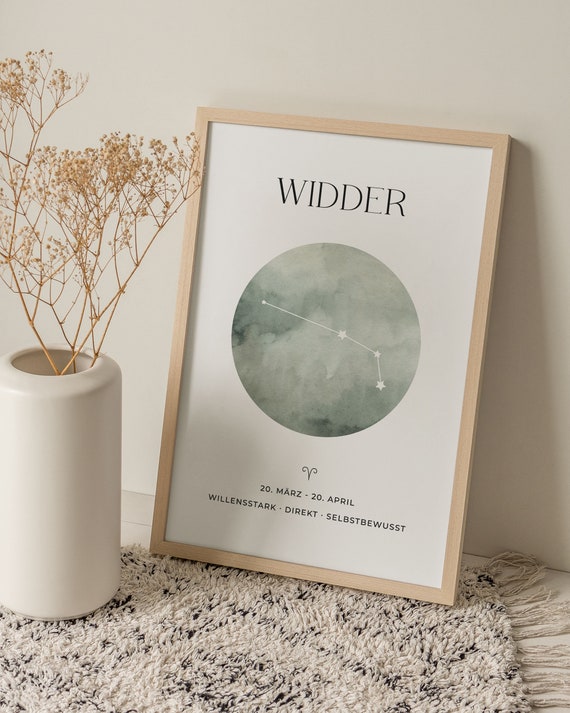Aries Constellation Zodiac Poster, Astrology Gift
