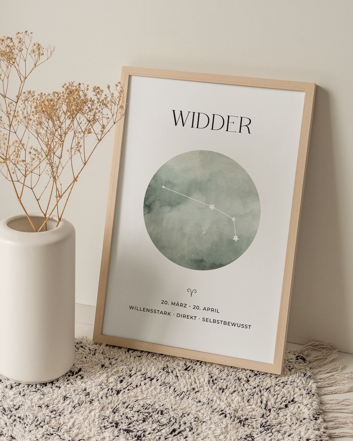 Aries Constellation Zodiac Poster, Astrology Gift