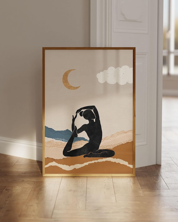 Yoga Pose Wall Art Print, Studio Fitness Decor