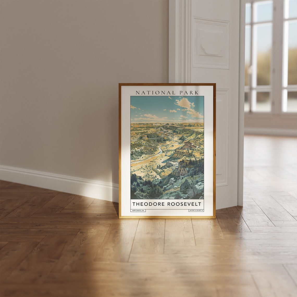Theodore Roosevelt National Park Travel Print Theodore Roosevelt North Dakota Travel Poster Theodore Roosevelt Travel Print Wall Art - Image 3