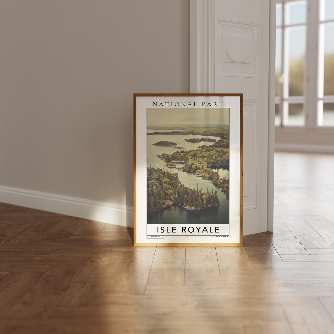 Isle Royale National Park Michigan Island Lakes Aerial View Travel Poster - Image 3