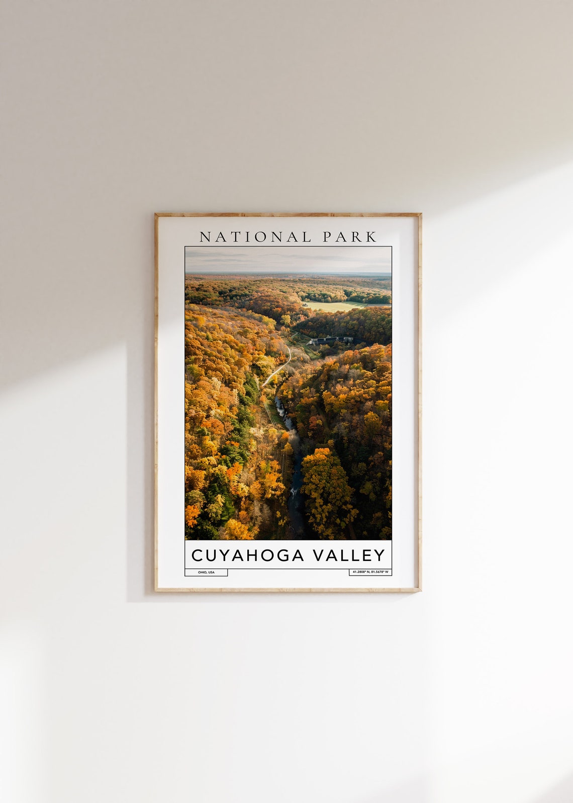 Cuyahoga Valley Ohio Autumn Forest Aerial View National Park Poster