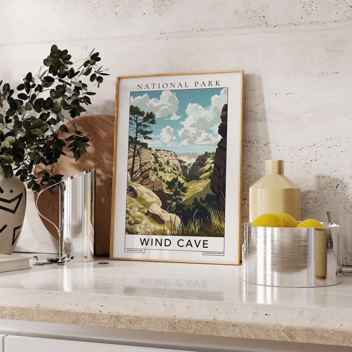 Wind Cave National Park South Dakota Canyon Pine Forest Travel Poster - Image 2