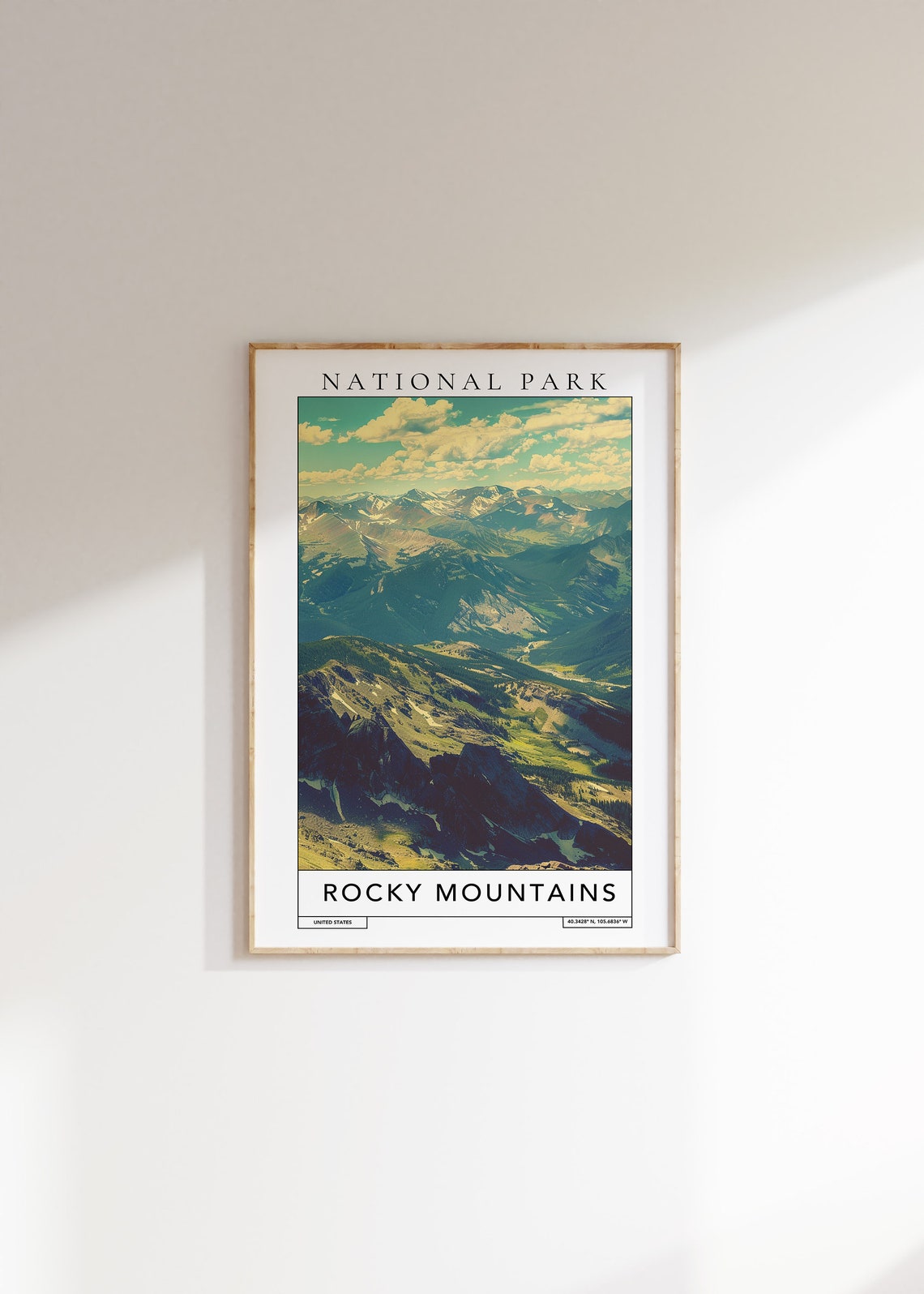 Rocky Mountain National Park Travel Print Rocky Mountains United States Travel Poster Rocky Mountains Travel Gift Travel Print Gift