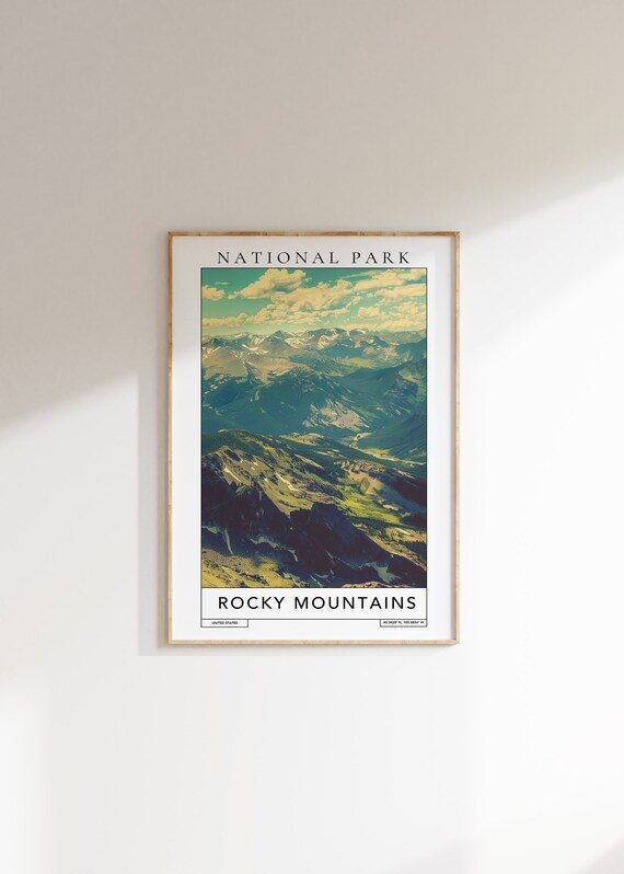Rocky Mountain National Park Travel Print Rocky Mountains United States Travel Poster Rocky Mountains Travel Gift Travel Print Gift