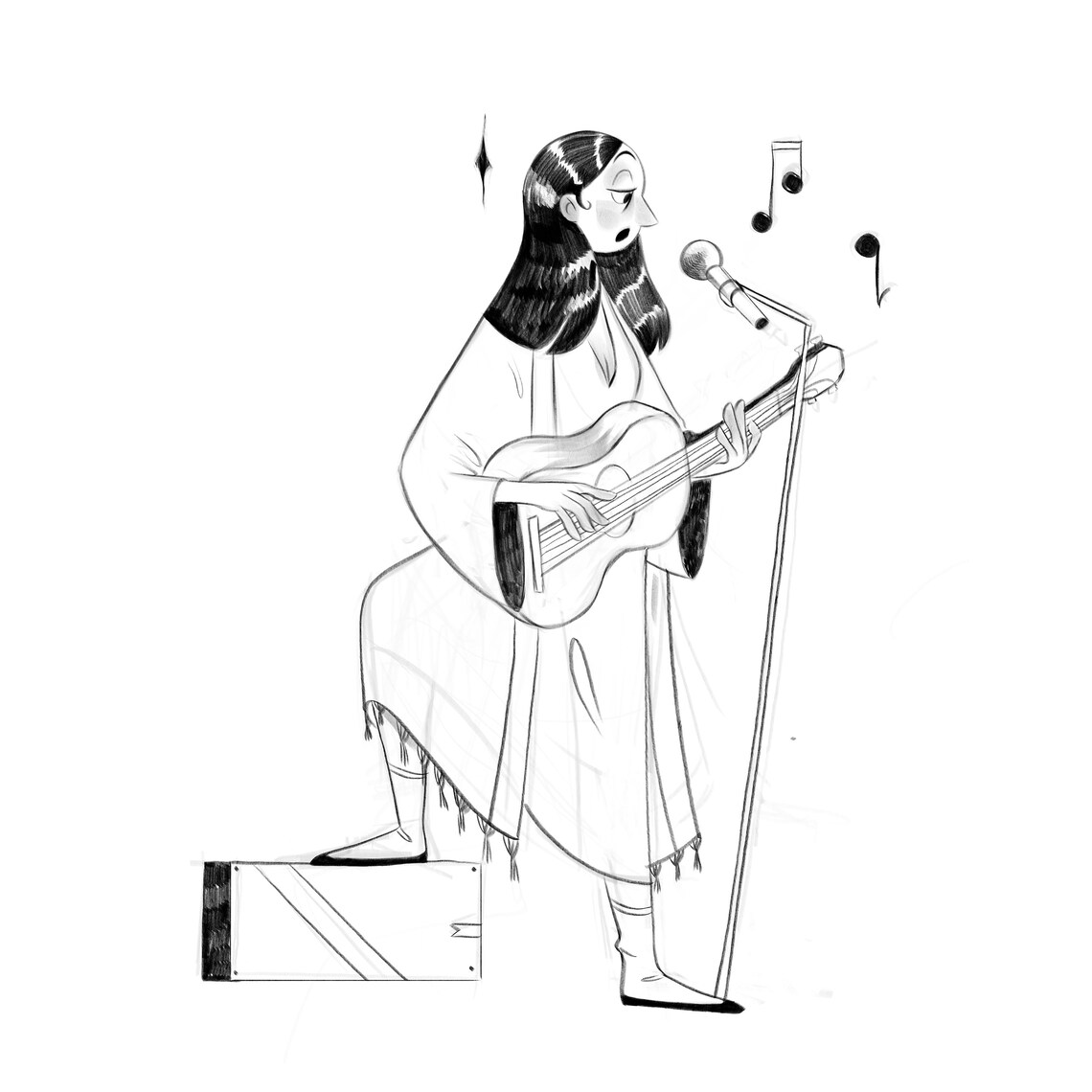 Minimalist Black Line Drawing Couple Portrait From Photo Poster - Image 2