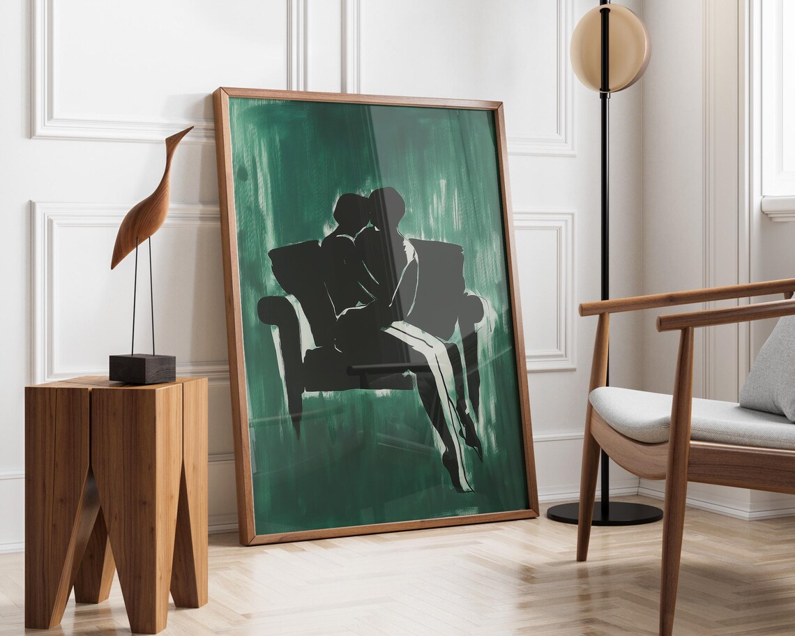Romantic Couple Abstract People, Contemporary Artwork - Image 4