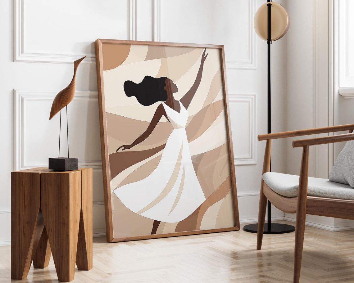 Abstract Modern Dance, Minimalist Afrocentric Woman - Image 2