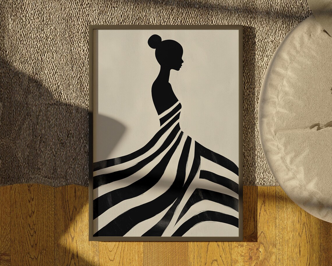 Electric Afro Woman, Nordic Minimalist Art Print - Image 2