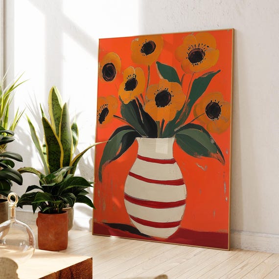 Abstract Poppy Bouquet - Modern Floral Art