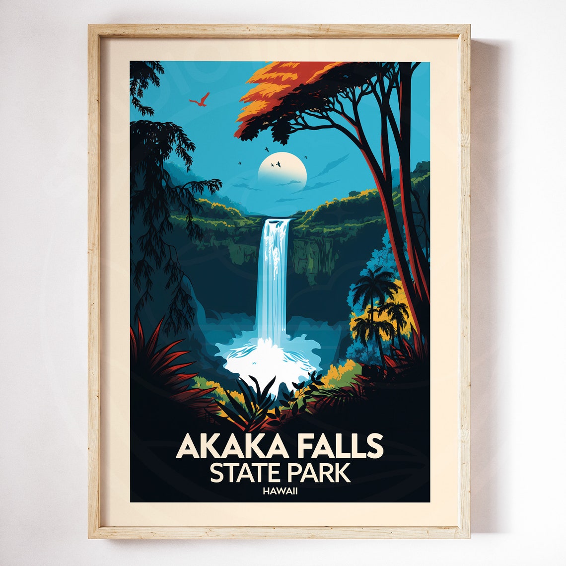 Akaka Falls State Park Hawaii Waterfall Jungle Travel Poster - Image 3