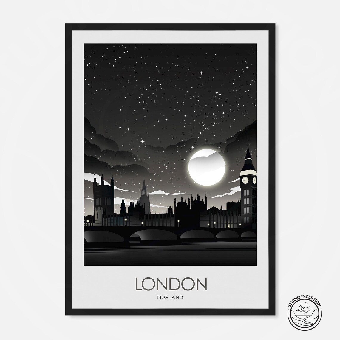 London Travel Poster, England UK Wall Art Print