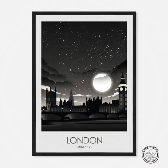 London Travel Poster, England UK Wall Art Print