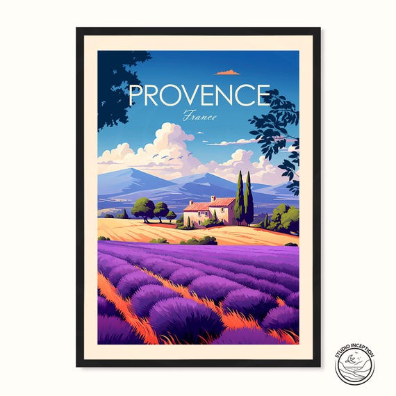Provence Travel Poster, French Landscape Art Print