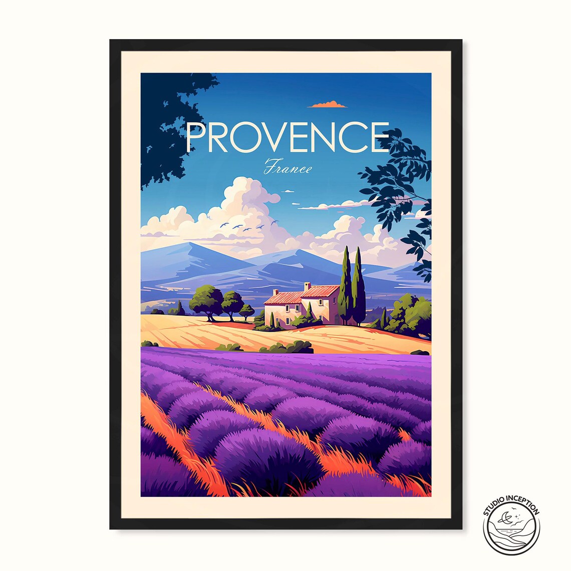 Provence Travel Poster, French Landscape Art Print
