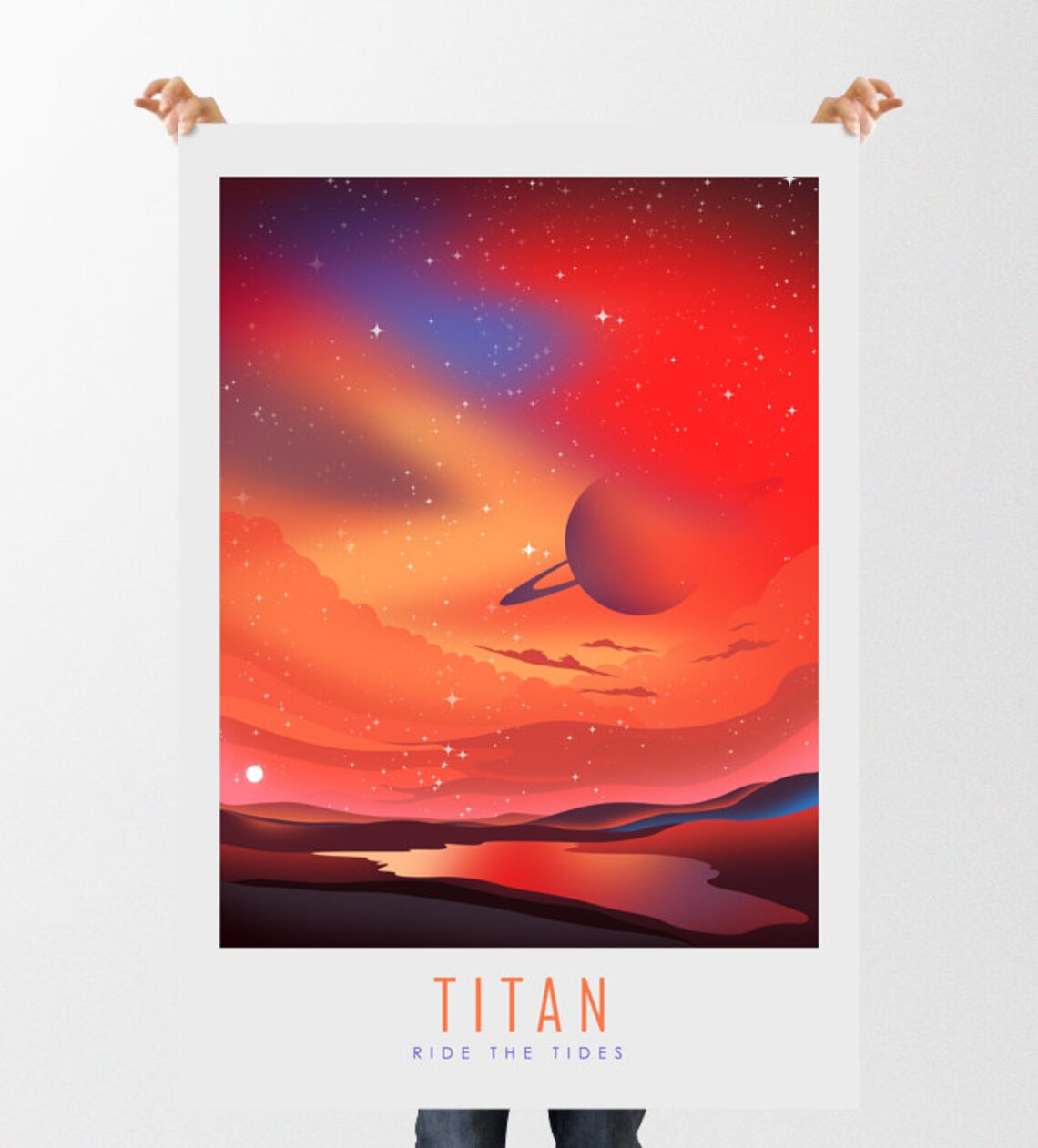 Titan Ride The Tides Space Tourism Art Print