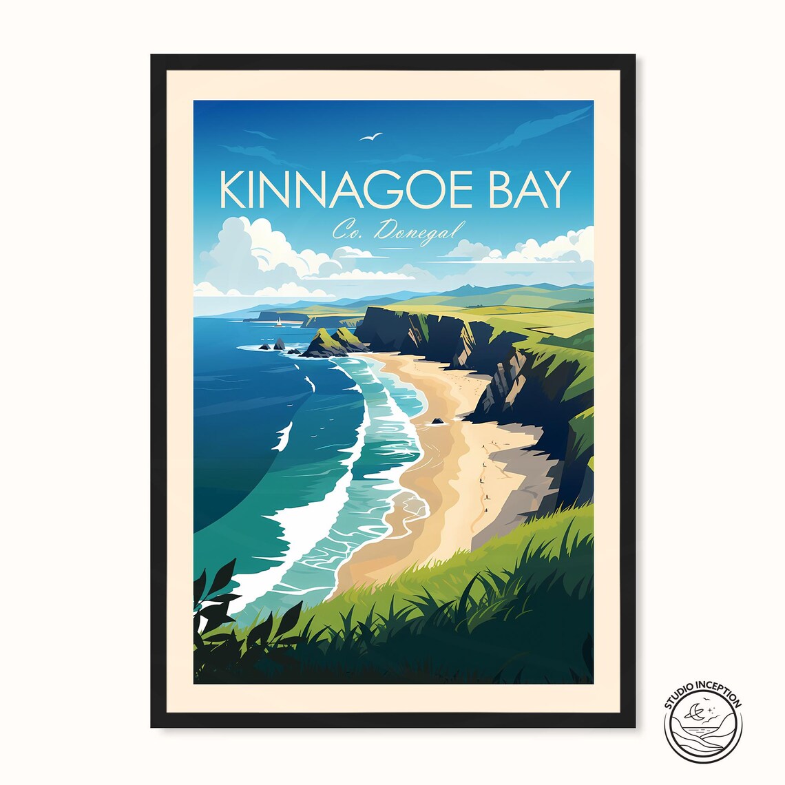 Kinnagoe Bay County Donegal Cliff Beach Ireland Coastal Poster