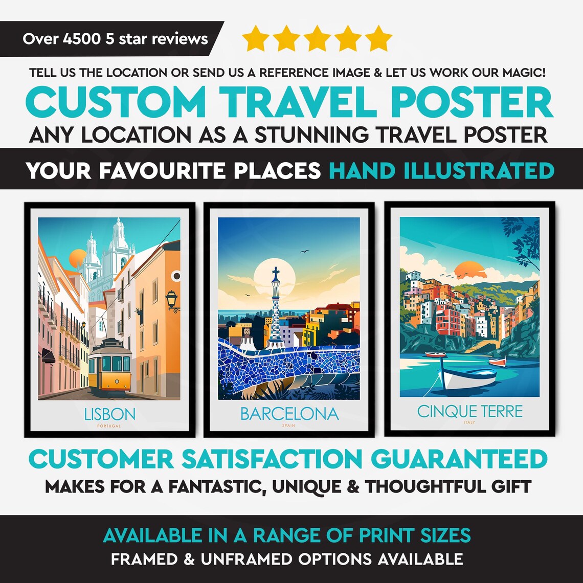 Custom Travel Print, Hand-Drawn Travel Poster - Image 3