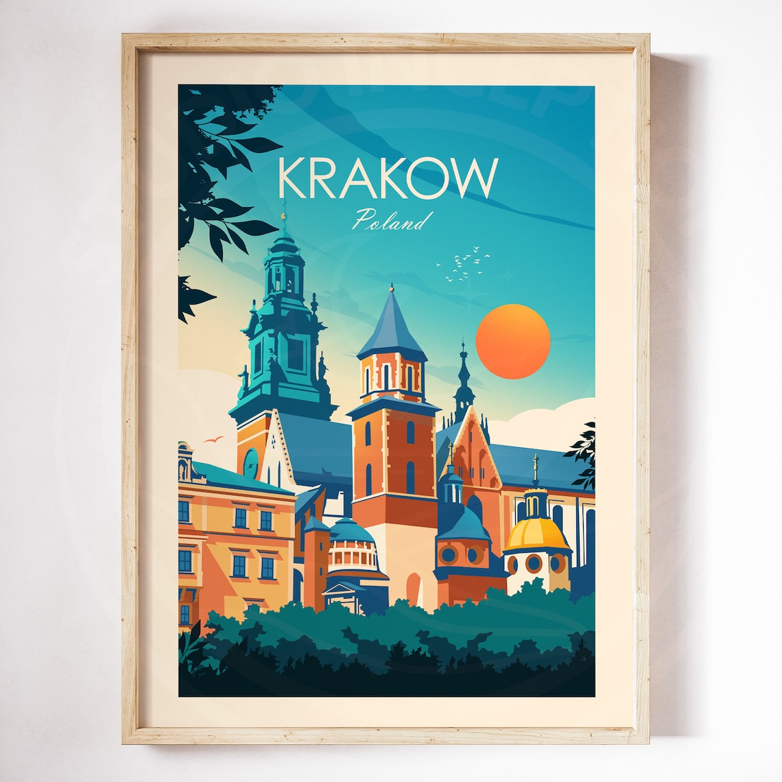 Krakow Poland Vintage Travel Poster Art Print - Image 2