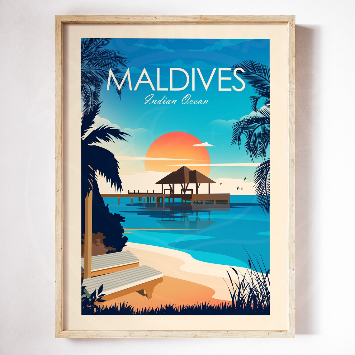 Maldives Travel Poster, Maldives Wall Art Print - Image 2