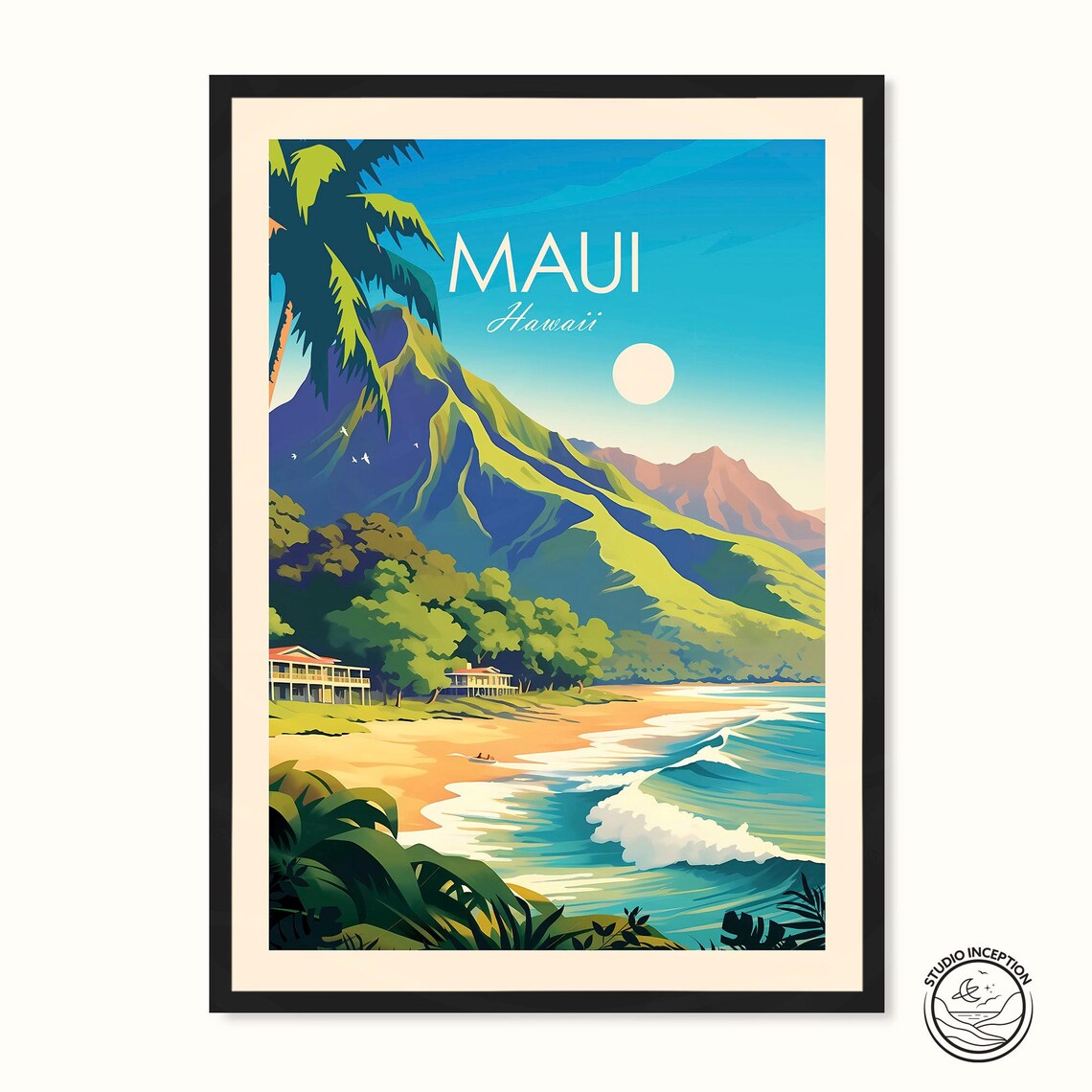 Maui Travel Print, Hawaii Wall Art Poster
