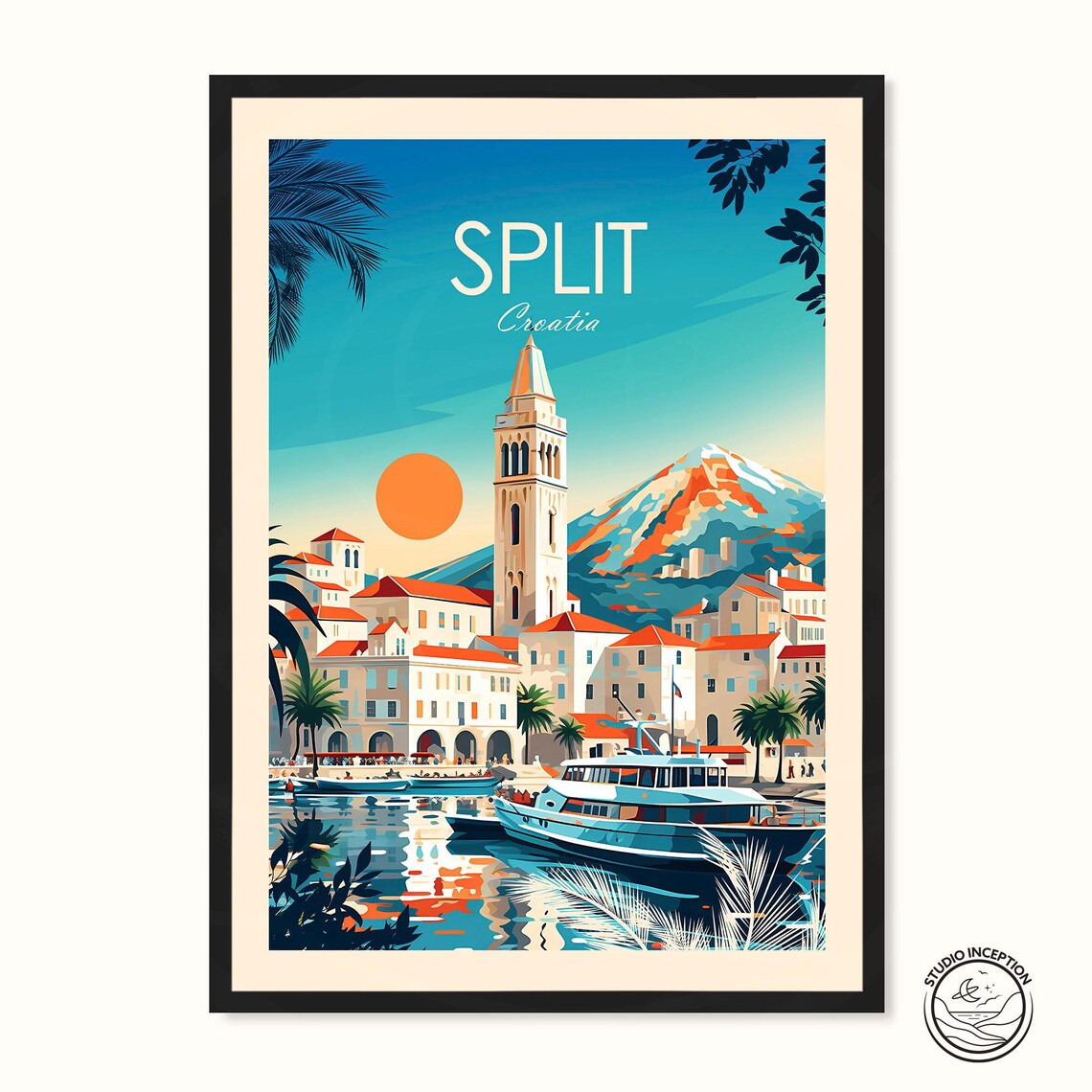 Split Travel Poster, Croatia City Wall Art