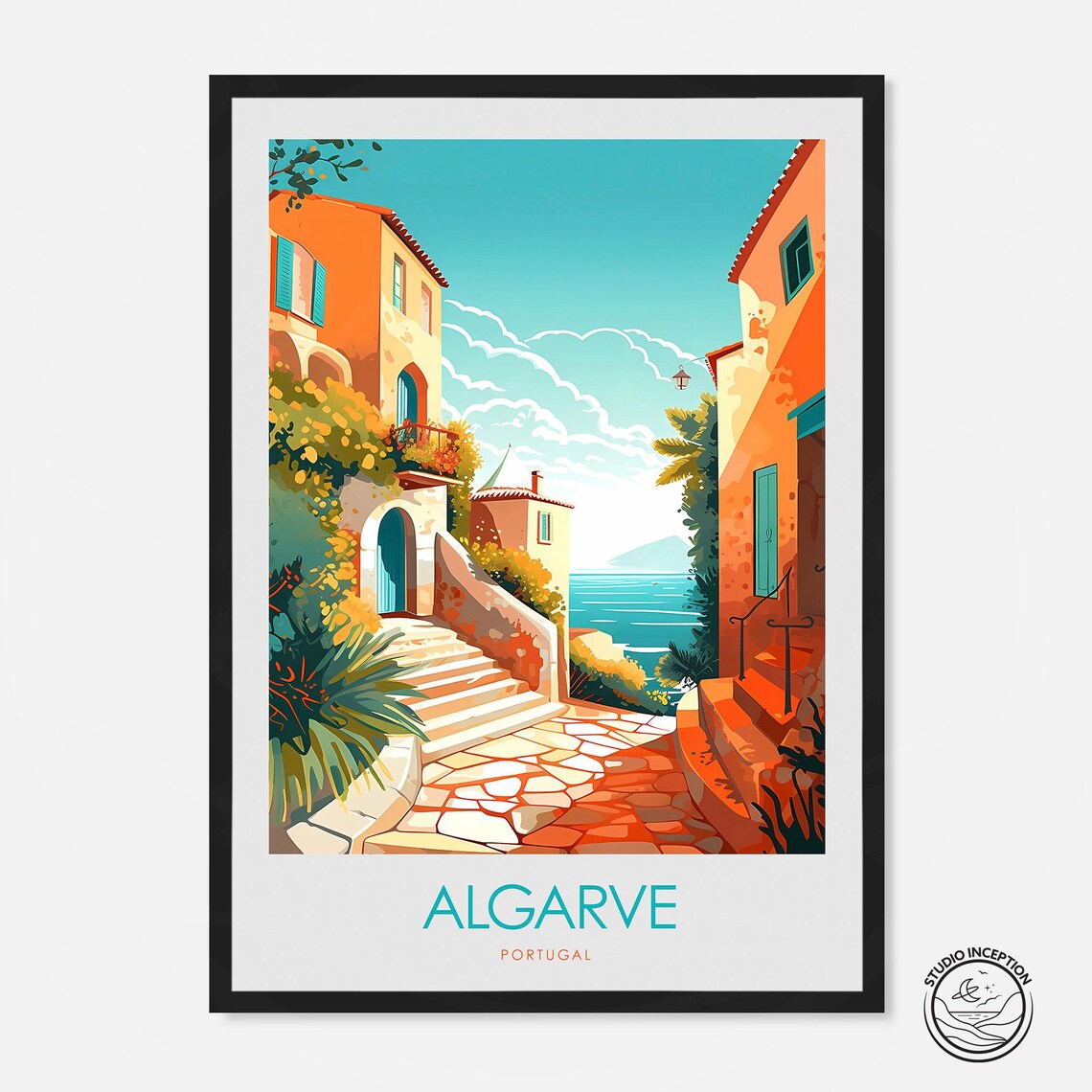 Algarve Portugal Travel Poster, Wall Art Print