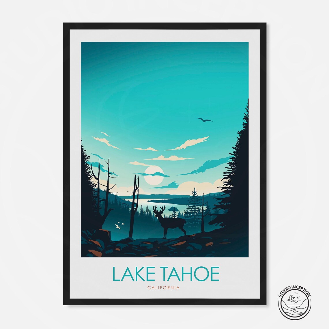 Lake Tahoe Travel Poster, Travel Prints Art Print