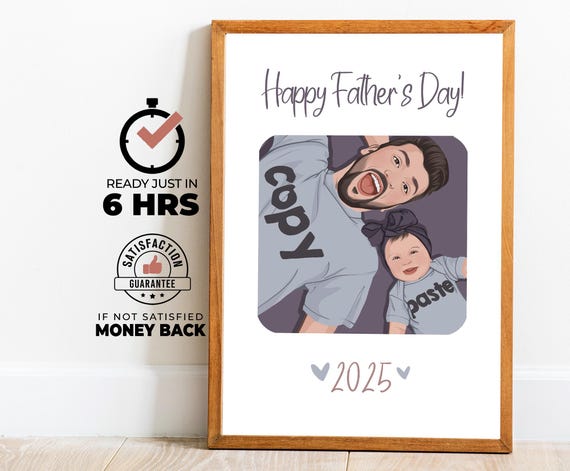 Personalized Fathers Day Gift Custom Dad Portrait Wall Art Fathers Day Unforgettable Family Portrait Dad And Son Dad And Girl Gifts