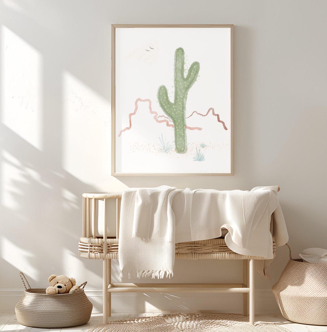 Cactus Theme Nursery Print Desert Wall Art Baby Room Artwork Boho Decor