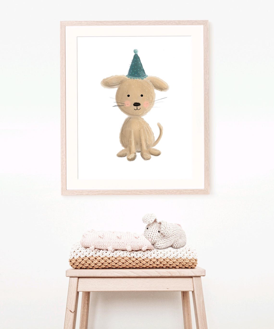 Puppy Nursery Theme Print Decoration Themed Wall Art Watercolor Dog Decor Toddler