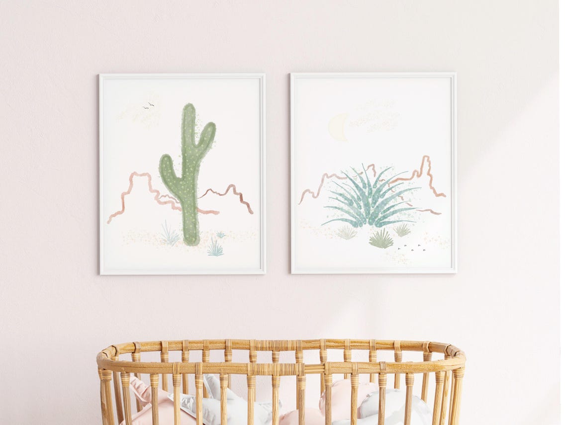 Cactus Theme Nursery Print Desert Wall Art Baby Room Artwork Boho - Image 2
