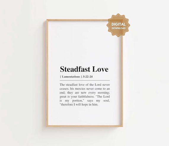 Steadfast Love Lamentations 3 Bible Verse Minimalist Faith Poster