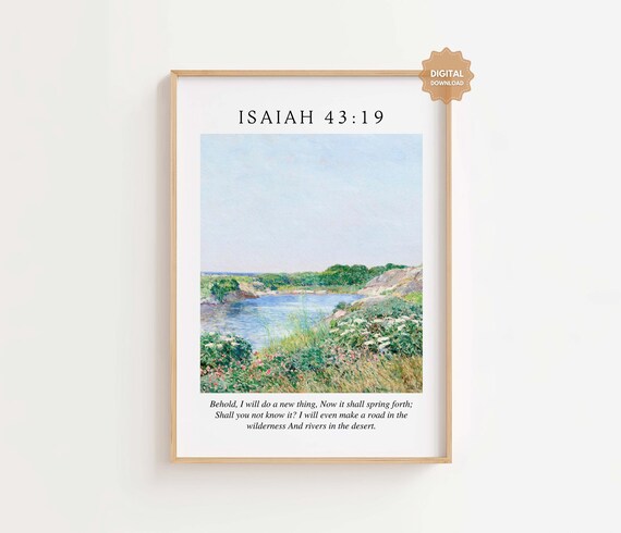 Isaiah 43:19 Vintage Bible Verse Art Print