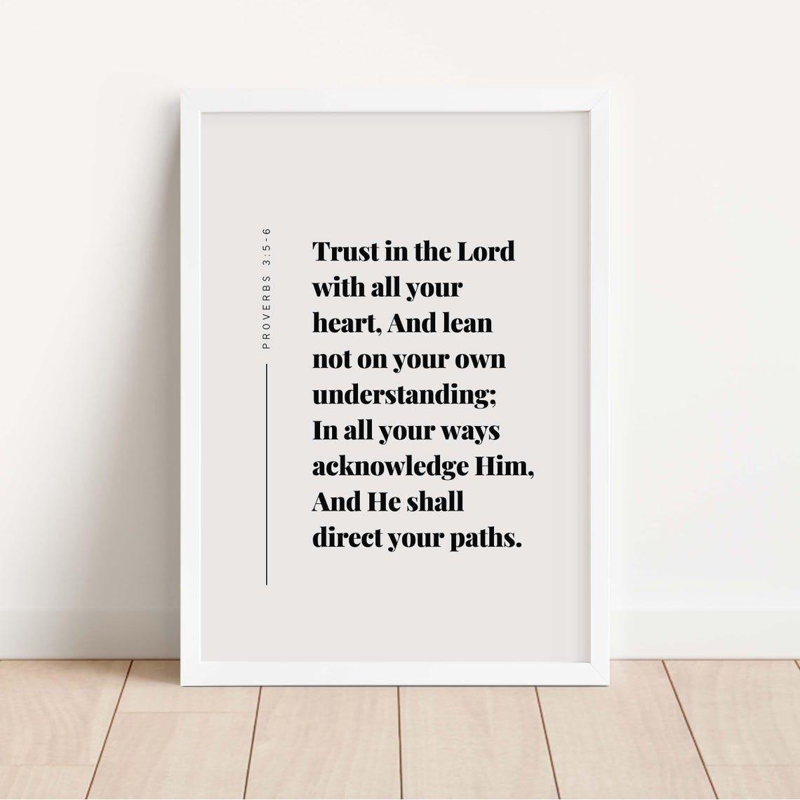 Trust In The Lord Proverbs 3:5-6 Modern Minimal Verse Poster