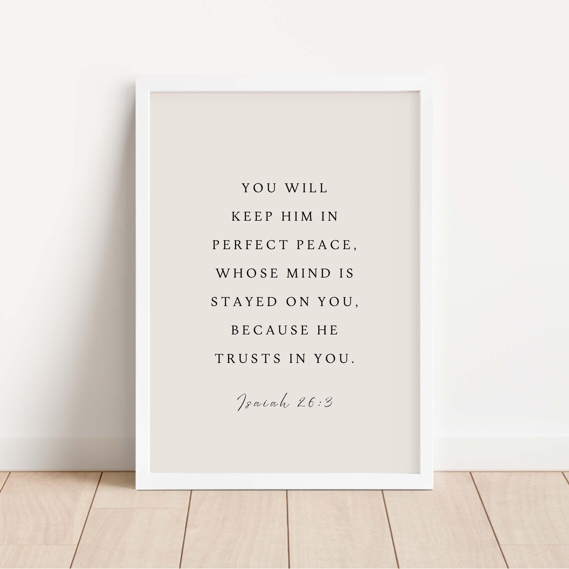 Isaiah 263 Nkjv You Will Keep Him In Perfect Peace Wall Art Christian Bible Verse Scripture