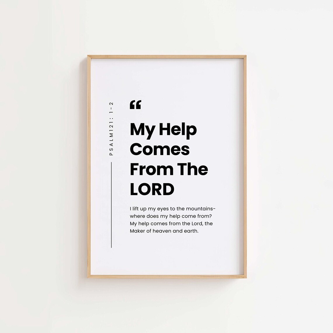 Psalm 121:1-2 NIV, Christian Bible Verse Poster